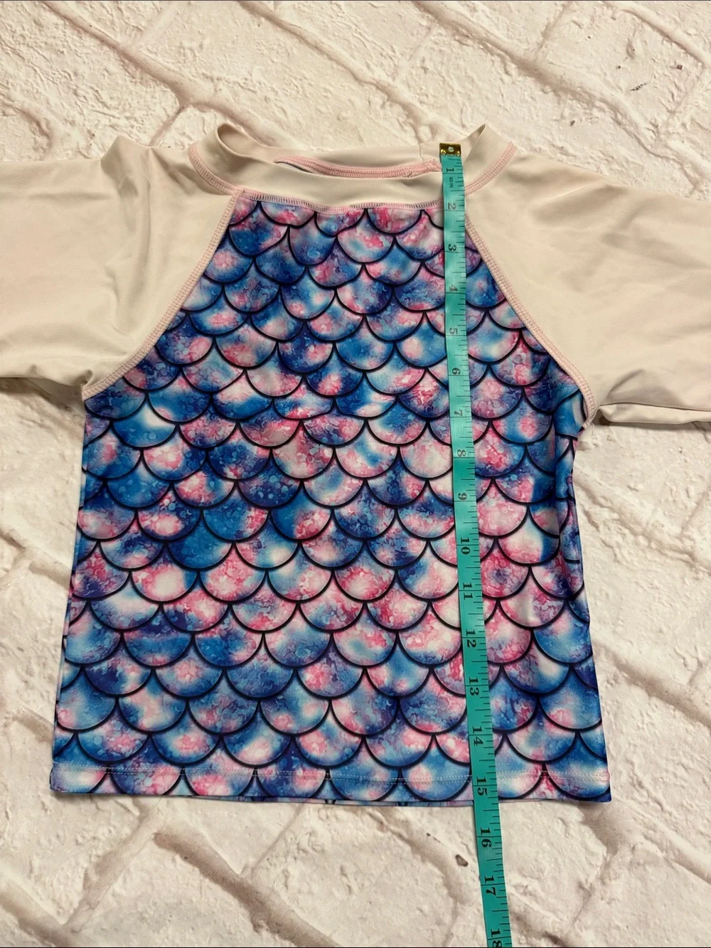 Girls Long-Sleeve Mermaid Scale Rashguard Set - Pink & Blue